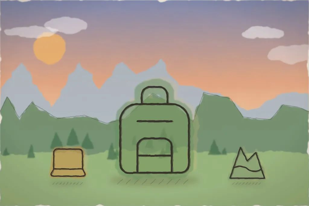 Workation: laptopul în timpul săptămânii, munții în weekend (ilustrație)